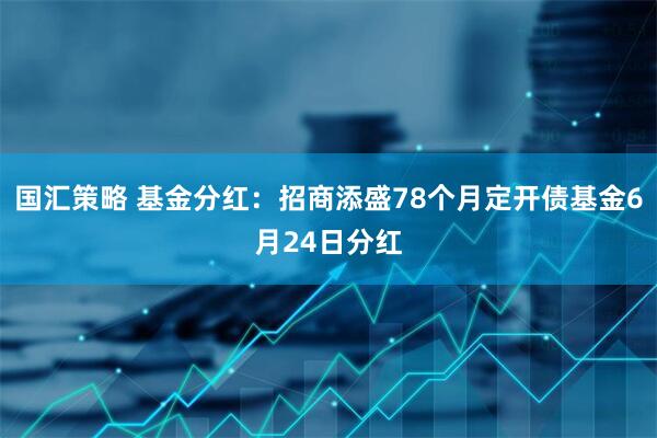 国汇策略 基金分红：招商添盛78个月定开债基金6月24日分红